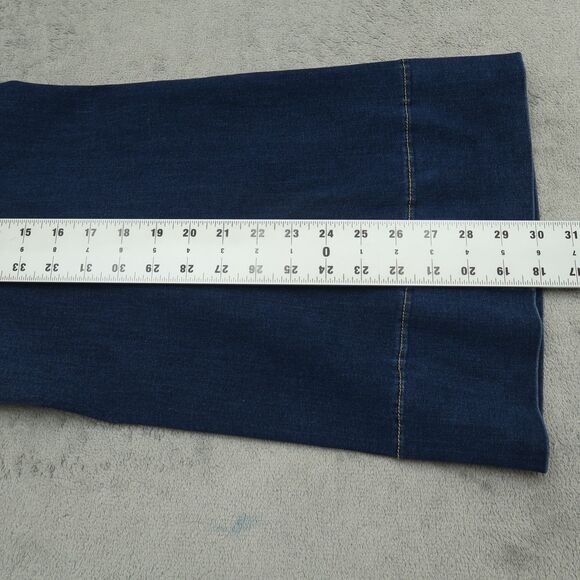 Flying Banana Jeans Women's Size 16S Blue High-Rise Wide-Leg Denim 30" Inseam - Picture 4 of 16